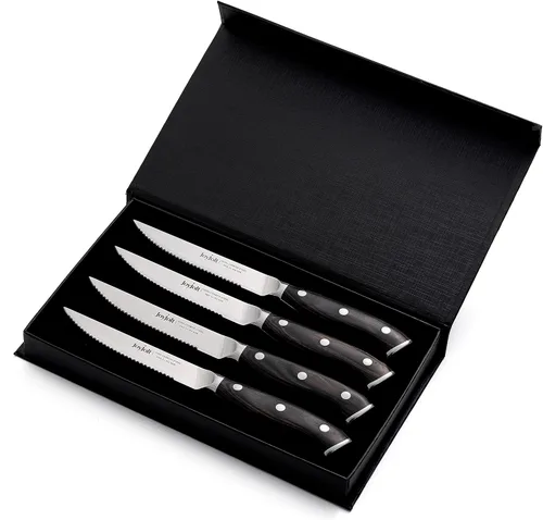 Miniatura 12 de JoyJolt Cuchillo Nakiri de 7 pulgadas. Cuchillo de cocina de acero alemán de alto carbono x50 – Cuchillo japonés magnético en caja de regalo.