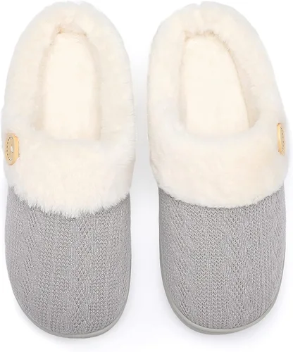 Miniatura 5 de Chantomoo Womens Slipper Warm Comfy Memory Foam House Slippers Knitted Shoes Faux Fur Lined Anti-Skid Rubber Sole Bedroom Cozy Indoor Outdoor
