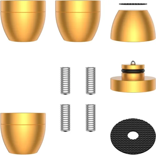 Miniatura 9 de Audiocrast 4X puntas de alta fidelidad para altavoces de 30x33 mm, almohadillas de aislamiento para patas de aluminio, amortiguador de choque