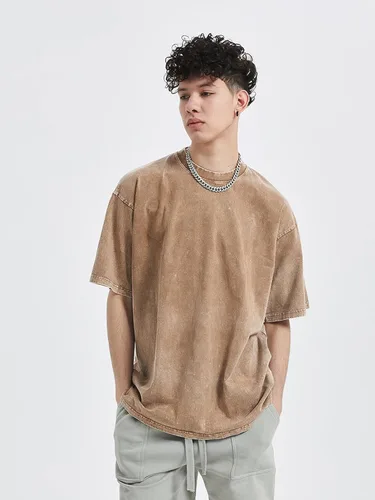 Miniatura 2 de Vamtac Men's Oversized T Shirts Vintage Half Sleeves Cotton Casual Baggy Basic Tees Summer Solid Loose Tops Unisex