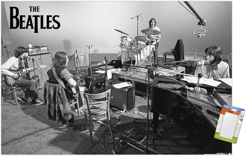 Miniatura 13 de The Beatles - Póster de pared de Let It Be Studio, 22.4 pulgadas de largo x 14.7 pulgadas de ancho, versión enmarcada de madera de granero