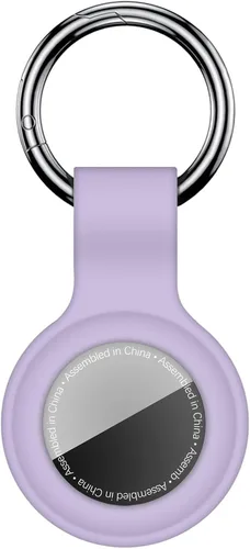 Linsaner Llavero para AirTag: anillo más funda de silicona para tus AirTag, para encontrar accesorios vía GPS, color lila F1 - Lila