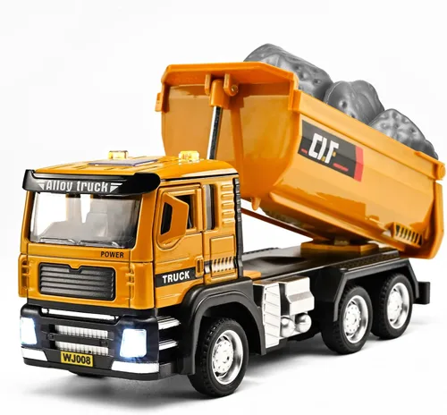 Miniatura 11 de Camiones Mezclador de Cemento para Niños, Camión Mezclador de Cemento de Juguete de Metal con Cabina de Diecast, Camiones Mezcladores de Juguete