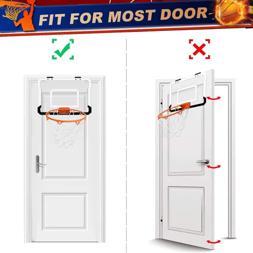 Miniatura 3 de Juego de mini aro de baloncesto para interiores, regalo para niños y adultos, aro mejorado sobre la puerta con 4 bolas de goma de 6 pulgadas, aro