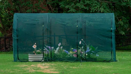Miniatura 13 de Poray Túnel Grande 73''x37''x61'' Cubierta de Malla para Plantas, Jaula de Cultivo de 5 Pies de Alto Malla para Tomates, Cubierta Protectora contra