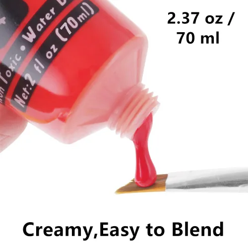 Miniatura 3 de Go Ho Pintura corporal roja lavable (2.37 oz/pieza), pintura facial crema a base de agua, pintura corporal roja de nariz de diablo/payaso para Rojo