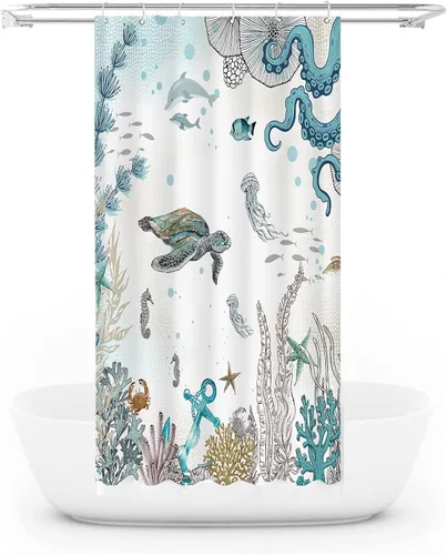 Miniatura 7 de Juego de cortinas de ducha con diseño de hongos y mariposas florales negras y rojas, tela impermeable, cortinas de ducha para baño, decoración