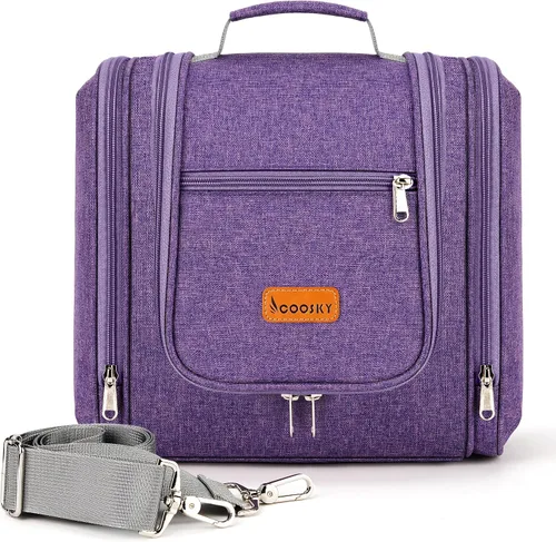 Miniatura 11 de COOSKY Neceser de viaje colgante extragrande para mujeres y hombres, bolsa de higiene, kit organizador de baño y ducha con soportes de banda