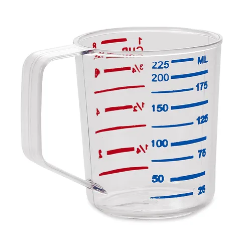 Miniatura 3 de Rubbermaid Commercial Products, taza medidora transparente Bouncer, 1 taza / 0,25 cuartos de galón, transparente, grado alimenticio resistente