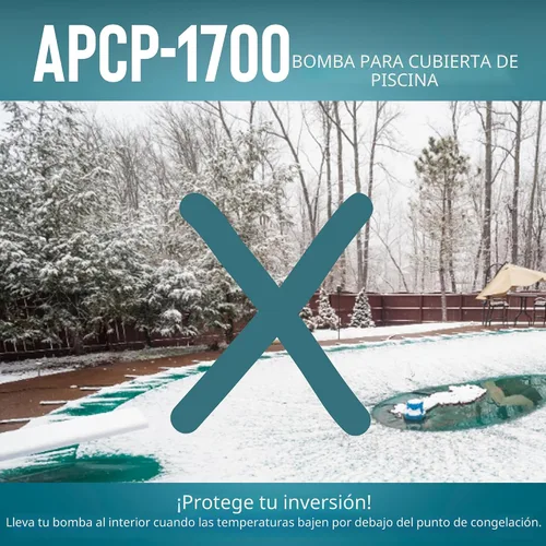 Miniatura 7 de Little Giant APCP-1700 Bomba de cubierta de piscina de 115 voltios, 1/3 HP, 1745 GPH, automática, sumergible, con cable de 25 pies, azul claro