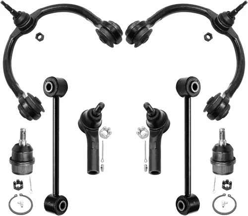 Miniatura 245 de Detroit Axle - Kit de brazos de control de extremo delantero de 8 piezas para Dodge Dakota 00-04, Durango 00-03, 4 brazos de control superior e