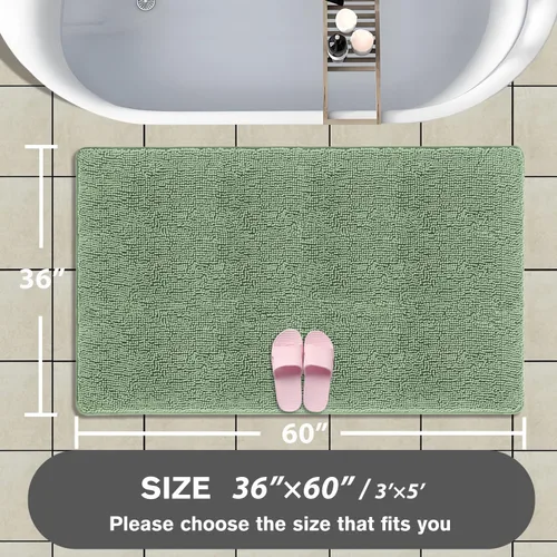 Miniatura 126 de Alfombra de baño pequeña de 12 x 18 pulgadas, lavable y absorbente, antideslizante, alfombra de baño de felpilla gruesa y suave para baño, ducha