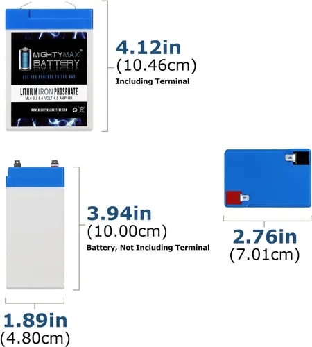 Miniatura 2 de Mighty Max Battery Batería de repuesto de litio de 6V 4.5AH compatible con Nite Lite NL640 BLMFM6_5