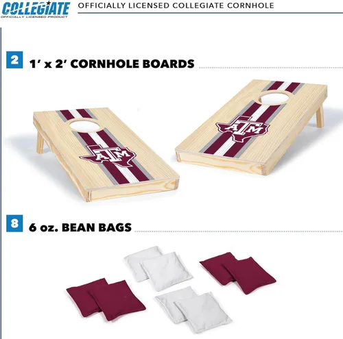 Miniatura 2 de Wild Sports College - Juego de cornhole de madera maciza de 1 x 2 pies con impresión directa HD gráficos del equipo, tamaño de viaje