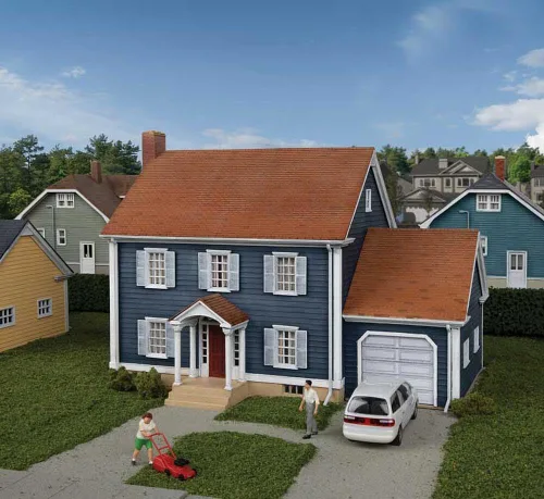 Miniatura 2 de Walthers Cornerstone Colonial House 933-4153 HO Scale Model Railroad - Kit de estructura