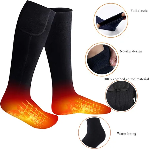 Miniatura 2 de Calcetines calefactables, calcetines térmicos eléctricos con aislamiento térmico, calcetines de calor alimentados por batería, calcetines