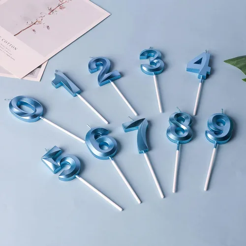 Miniatura 7 de Velas azules de cumpleaños 32 y 23 para pasteles, número 23 y 32 para decoración de tartas para fiesta, aniversario, boda, celebración