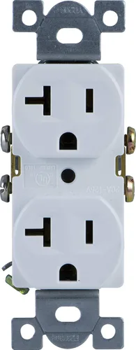 Miniatura 4 de UltraPro GE Receptáculo Dúplex de Servicio Pesado, 2, Toma de Pared, Yugo Reforzado, Clip de Autoconexión a Tierra, 3 Clavijas, Soporta 15A, Listado