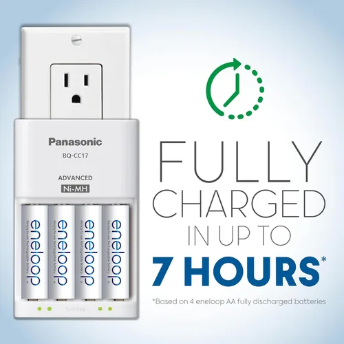 Miniatura 4 de Cargador de batería Panasonic Advanced celda Individual con Eneloop ciclo de 2100 pilas recargables AA Paquete de cargador AA