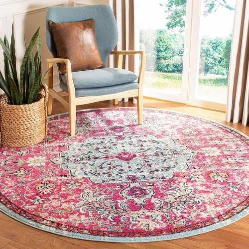 Miniatura 8 de SAFAVIEH Colección Madison MAD447B - Tapete bohemio con medallón antiguo y elegante, no desprende pelusa, para la sala, dormitorio, comedor