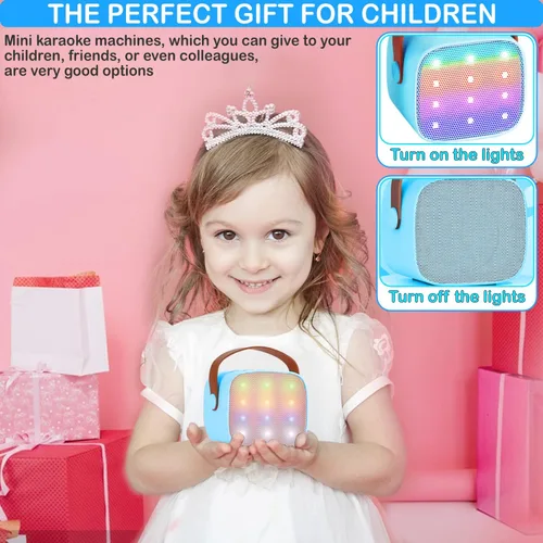 Miniatura 7 de Karaoke Machine for Kids, Mini Karaoke Machine for Kids Adults, Portable Bluetooth Speaker with 1 Wireless Microphones, Christmas Birthday Toys