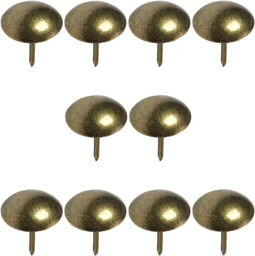 Miniatura 7 de 20 tachuelas redondas para tapicería de 0.748 in de diámetro de la cabeza, hierro galvanizado, estilo vintage, metal de 0.906 in/0.91 pulgadas