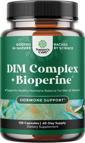 Suplemento DIM extra fuerte para hombres y mujeres, complejo DIM + bioperina para el equilibrio hormonal, diindolilmetano con D-glucarato de calcio