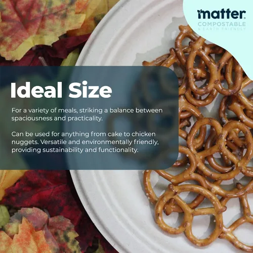 Miniatura 2 de Matter Platos de fibra compostables prémium de 6 pulgadas, paquete de 150, platos desechables biodegradables ecológicos resistentes para aperitivos