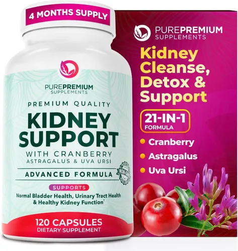 Suplemento PurePremium para el Apoyo al Riñón – Limpieza, Desintoxicación y Reparación del Riñón con Extracto de Arándano y Astragalo - Complejo