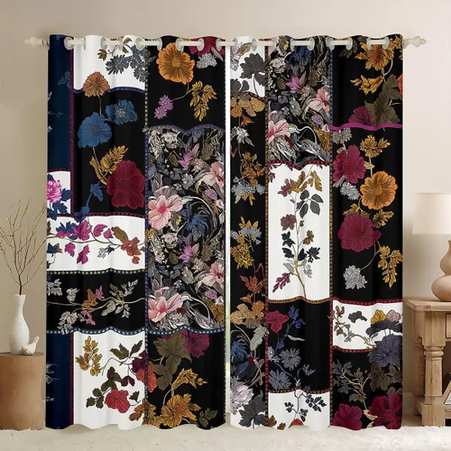 Miniatura 21 de Cortinas y cortinas de damasco turquesa para adultos, cortinas opacas barrocas victorianas antiguas, 2 paneles de 38 pulgadas de ancho x 54 pulgadas