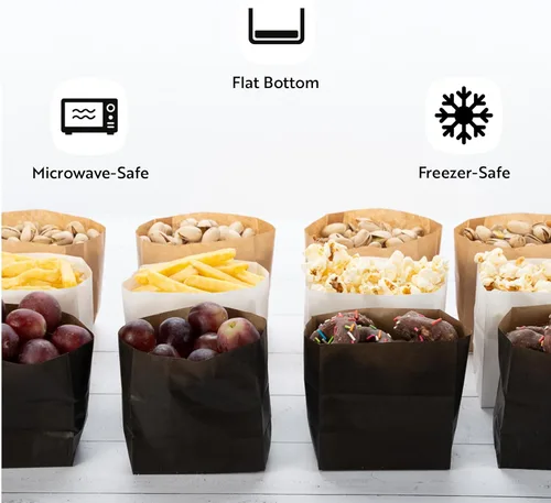 Miniatura 4 de Restaurantware Kraft Snack Bag 100 unidades 4.25 x 2.5 x 3.75 pulgadas Mini Snack Bag Rectangular Papel Embalaje Kraft