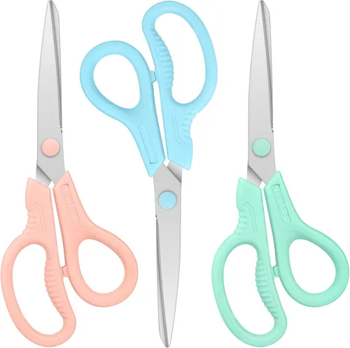 Niutop Tijeras multiusos de 8 pulgadas, resistentes, ergonómicas y cómodas tijeras de agarre para oficina, hogar, escuela, arte y manualidades Rosa