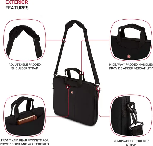 Miniatura 4 de Wenger Equipaje Slimcase Legacy, Negro -, Legacy 14.1" Ultra Computer Slimcase Negro maletín para computadora