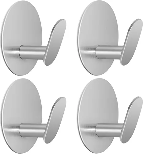 Miniatura 14 de Ganchos adhesivos para baños, 4 ganchos para toallas para colgar sombrero, bata, abrigo, ganchos para cocina, ganchos adhesivos fuertes sin daños