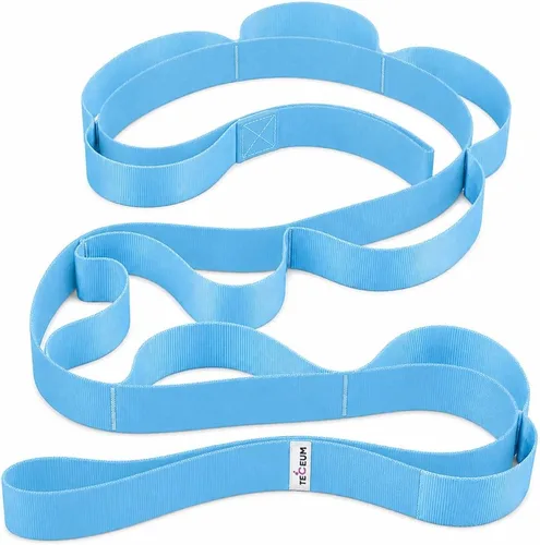 Miniatura 10 de TECEUM Stretching Strap with 10 Loops for Physical Therapy & Rehab Non-Elastic Yoga Stretch Band for Hamstring, Leg, Hip & Knee Rehab, Pilates