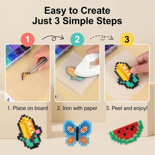 Miniatura 4 de Sukh 5400+Pcs Cuentas de Fusible - Juego de Cuentas de Fusible Juego de Cuentas de Fusión Cuentas de Fusible a Granel Cuentas de Hierro