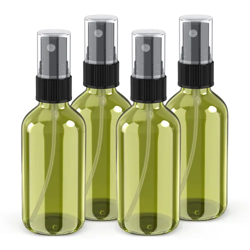 Miniatura 12 de Wedama Mini botellas de spray de vidrio de 2 onzas, botellas pequeñas vacías con cuentagotas de embudo, niebla fina para cabello, viajes, plantas