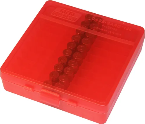 Miniatura 9 de MTM Caja para 100 municiones de punta redonda, calibre 40, 45, o 3/8 pulgadas, con tapa. Verde