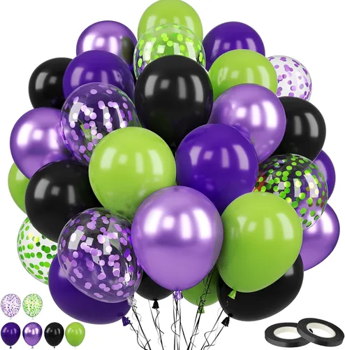 Miniatura 18 de Globos Saxuxu azul, amarillo y naranja, de 12 pulgadas, globos retro azul marino, amarillo y naranja, de látex y helio para cumpleaños de niños