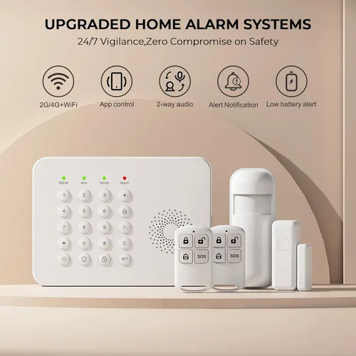 Miniatura 2 de Sistema de alarma PGST, sistemas inalámbricos de seguridad para el hogar con sensor de puerta expandible de bricolaje, detector de movimiento