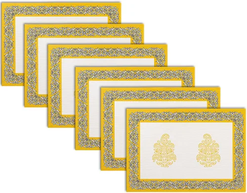 Miniatura 11 de Encasa XO Juego de 6 manteles individuales de lona de algodón con estampado de bloques índigo-02, 18 x 13 pulgadas, estampado a mano de Jaipur