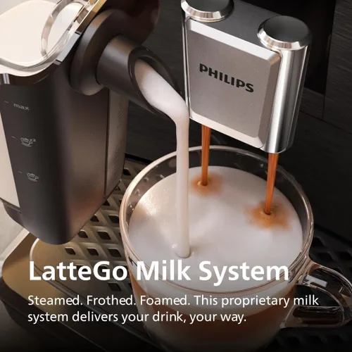 Miniatura 4 de Philips Máquina de café expreso totalmente automática serie 3300 con sistema de leche LatteGo y molinillo integrado, 6 preajustes de café caliente