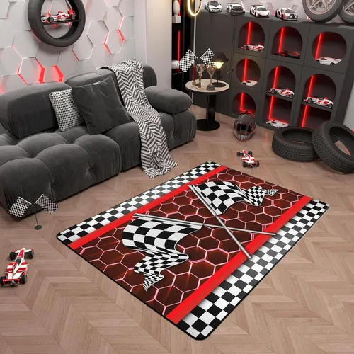 Miniatura 49 de Alfombra de Juego de Autos de Carreras para Niños, Alfombras de Juego para Niños, Alfombra de Sala de Juegos para Niños con Respaldo de Goma