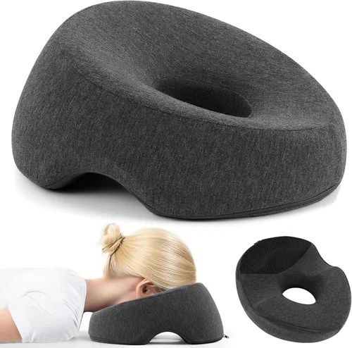 Almohada de espuma viscoelástica ajustable boca abajo con 2 rejillas de ventilación - Sueño estomacal y reposacabezas poscirugía ocular con cojín de