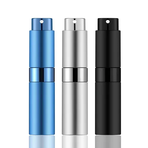 Miniatura 10 de 8ML Mini atomizador Perfume Viaje (negro mate) botella recargable portátil spray botella para colonia y perfume (3 piezas)