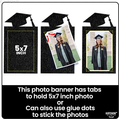 Miniatura 2 de KatchOn, Cartel de fotos de graduación negro 2025 – Grande, 10 pies Cartel de fieltro de la clase de 2025 para decoraciones de graduación 2025