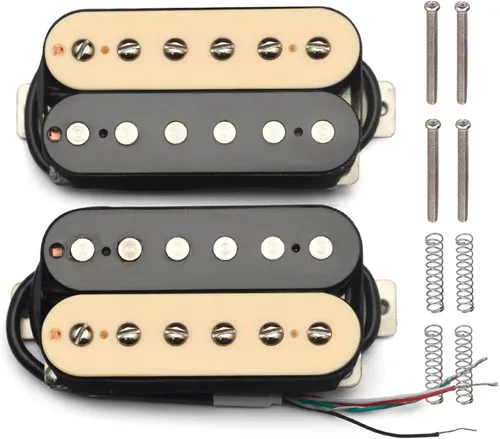 Miniatura 8 de SAPHUE Alnico 2 Pastilla de Guitarra Eléctrica N-50 7-8K/B-52 8-9K Humbucker Alnico II Pickup Repuestos de guitarra de doble bobina (negro)