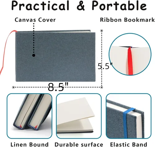 Miniatura 3 de JOY SPOT! Bloc de acuarela de 5.5 x 8.5 pulgadas, paquete de 2 (76 hojas), 110 libras (8.11 oz/m²), papel sin ácidos, libro de acuarela