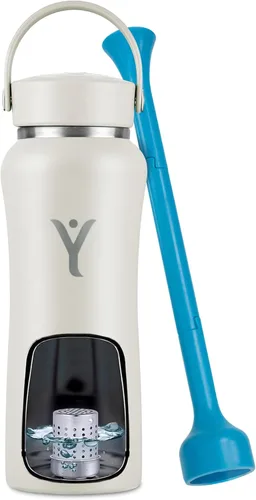 Miniatura 10 de DYLN - Botella de agua de hidrógeno Crea agua alcalina hidratante rica en hidrógeno hasta 9 pH Botella de agua de acero inoxidable aislada al