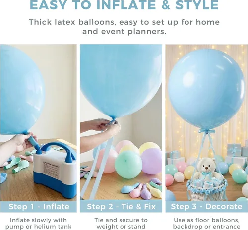Miniatura 6 de LovesTown 12 globos grandes pastel, globos gigantes de látex de 36 pulgadas para decoración de bodas, fiestas y festivales (paquete de 2)